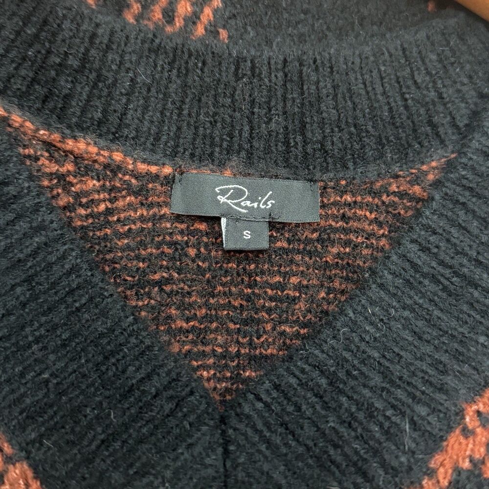 Rails Colleen Rust Black Plaid Wool Blend Sweater… - image 4